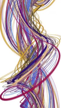 Yavaş çekimde çizgili dalga nesnesi ile fantastik dikey video animasyonu, 2304x4096 döngü 4K