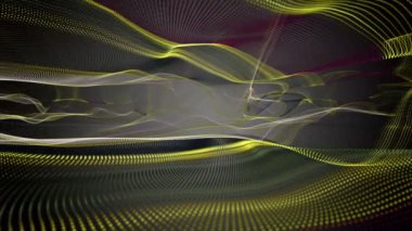 Parçacık dalgası nesnesinin ağır çekimde fantastik video animasyonu, 4096x2304 döngü 4K