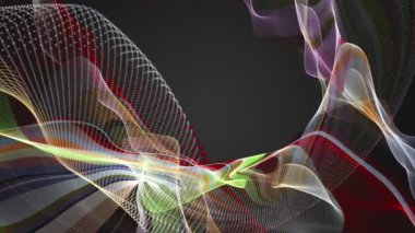 Parçacık dalgası nesnesinin ağır çekimde fantastik video animasyonu, 4096x2304 döngü 4K