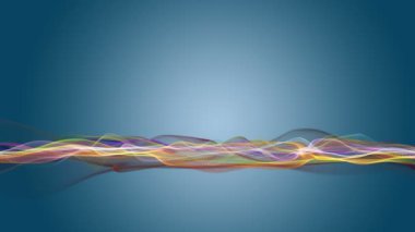 Parçacık dalga nesnesi ile fantastik video animasyonu yavaş çekim ve metin için boşluk, 4096x2304 döngü 4K