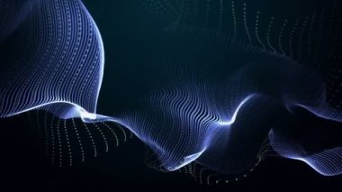 Parçacık dalga nesnesiyle gelecek video animasyonu yavaş çekimde, 4096x2304 döngü 4K