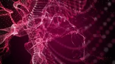 Ağır çekimde parçacık dalga nesnesi ile güçlü video animasyonu, 4096x2304 döngü 4K