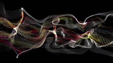 Parçacık dalga nesnesiyle gelecek video animasyonu yavaş çekimde, 4096x2304 döngü 4K