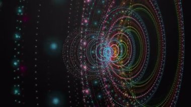 Parçacık şeritli nesne ile fantastik video animasyonu yavaş çekimde, 4096x2304 döngü 4K