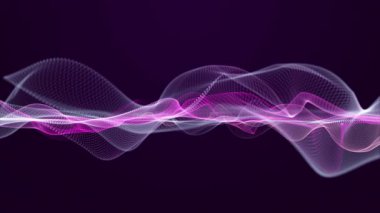 Parçacık dalga nesnesiyle romantik video animasyonu, 4096x2304 döngü 4K