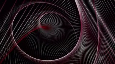 Yavaş çekimde çizgili dalga nesnesi ile gelecek video animasyonu, 4096x2304 döngü 4K