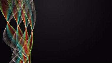 Yavaş çekimde şerit dalga nesnesi ve metin için uzay ile fantastik video animasyonu, 4096x2304 döngü 4K