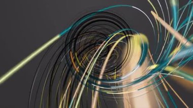 Yavaş çekimde çizgili dalga nesnesi ile fantastik video animasyonu, 4096x2304 döngü 4K