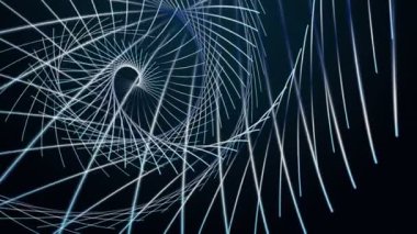 Yavaş çekimde çizgili dalga nesnesi ile gelecek video animasyonu, 4096x2304 döngü 4K