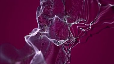 Parçacık dalgası nesnesinin ağır çekimde fantastik video animasyonu, 4096x2304 döngü 4K