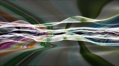 Parçacık dalgası nesnesinin ağır çekimde fantastik video animasyonu, 4096x2304 döngü 4K