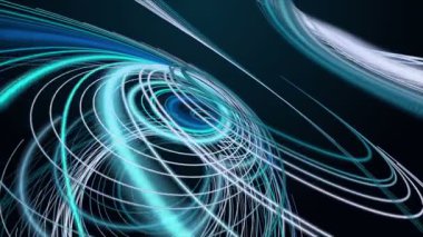 Yavaş çekimde çizgili dalga nesnesi ile gelecek video animasyonu, 4096x2304 döngü 4K