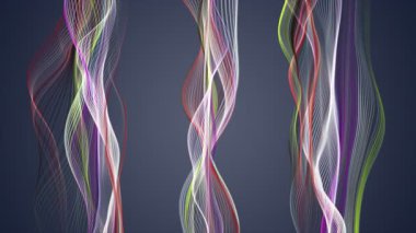 Parçacık dalgası nesnesinin ağır çekimde fantastik video animasyonu, 4096x2304 döngü 4K