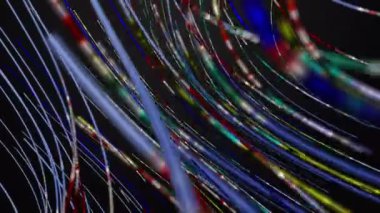 Yavaş çekimde çizgili dalga nesnesi ile fantastik video animasyonu, 4096x2304 döngü 4K