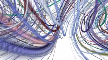 Yavaş çekimde çizgili dalga nesnesi ile fantastik video animasyonu, 4096x2304 döngü 4K