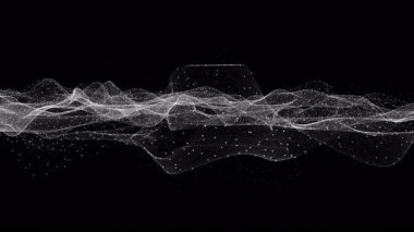 Parçacık dalga nesnesiyle yapılan sihirli video animasyonu, 4096x2304 döngüsü 4K