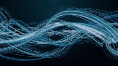 Yavaş çekimde çizgili dalga nesnesi ile gelecek video animasyonu, 4096x2304 döngü 4K