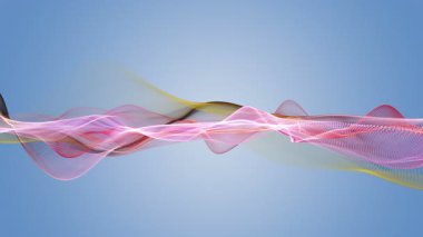 Parçacık dalga nesnesi ile fantastik video animasyonu yavaş çekim ve metin için boşluk, 4096x2304 döngü 4K