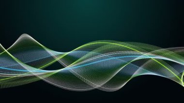 Yavaş çekimde çizgili dalga nesnesi ile fantastik eko video animasyonu, 4096x2304 döngü 4K