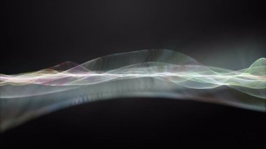 Parçacık dalgası nesnesinin ağır çekimde fantastik video animasyonu, 4096x2304 döngü 4K