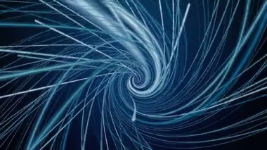 Yavaş çekimde çizgili dalga nesnesi ile gelecek video animasyonu, 4096x2304 döngü 4K