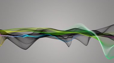 Parçacık dalga nesnesi ile fantastik video animasyonu yavaş çekim ve metin için boşluk, 4096x2304 döngü 4K