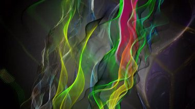 Parçacık dalgası nesnesinin ağır çekimde fantastik video animasyonu, 4096x2304 döngü 4K