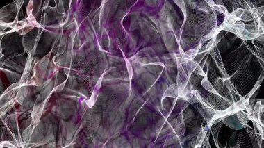 Parçacık dalgası nesnesinin ağır çekimde fantastik video animasyonu, 4096x2304 döngü 4K