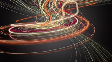 Yavaş çekimde çizgili dalga nesnesi ile fantastik video animasyonu, 4096x2304 döngü 4K