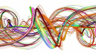 Yavaş çekimde çizgili dalga nesnesi ile fantastik video animasyonu, 4096x2304 döngü 4K