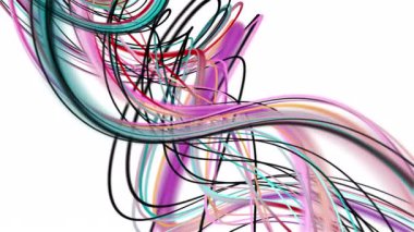 Yavaş çekimde çizgili dalga nesnesi ile fantastik video animasyonu, 4096x2304 döngü 4K