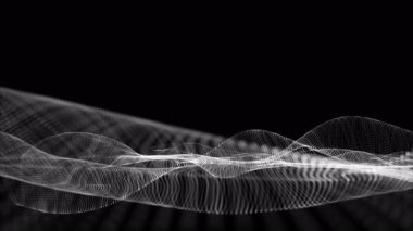 Parçacık dalga nesnesiyle yapılan sihirli video animasyonu, 4096x2304 döngüsü 4K