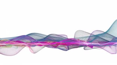 Parçacık dalga nesnesi ile fantastik video animasyonu yavaş çekim ve metin için boşluk, 4096x2304 döngü 4K