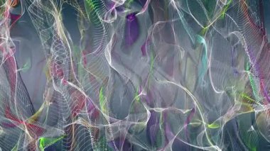 Parçacık dalgası nesnesinin ağır çekimde fantastik video animasyonu, 4096x2304 döngü 4K