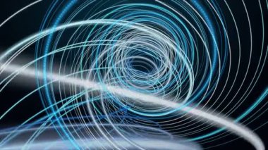 Yavaş çekimde çizgili dalga nesnesi ile gelecek video animasyonu, 4096x2304 döngü 4K