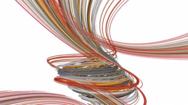 Yavaş çekimde çizgili dalga nesnesi ile fantastik video animasyonu, 4096x2304 döngü 4K