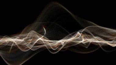 Parçacık dalga nesnesiyle gelecek video animasyonu yavaş çekimde, 4096x2304 döngü 4K