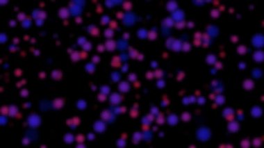 Renkli bulanık mavi mor baloncuklar, yanıp sönen animasyon arka planı, kopyalama alanı. Yüksek kalite 4k görüntü