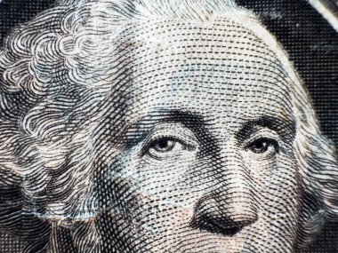 George Washingtons 'ın gözü makroda. Griler içinde çok yakın. Yüksek kalite fotoğraf