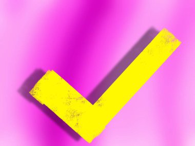 Pembe arka planda gölgesi olan Parlak Sarı Denetim Simgesi Simgesi. Yüksek kaliteli illüstrasyon