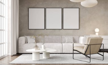 Boş Çerçeveli Modern Oturma Odası