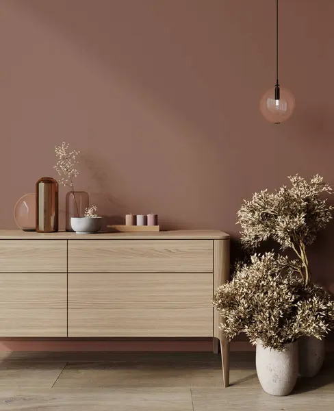Mocha Mousse Moda Renkli Yıl 2025 Lüks Yaşam Salonu, 3D