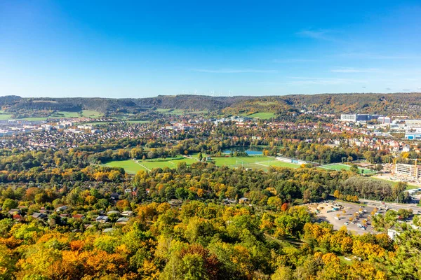 Mała Jesienna Przechadzka Krajobrazie Jena Turyngia Niemcy — Zdjęcie stockowe