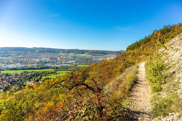 Mała Jesienna Przechadzka Krajobrazie Jena Turyngia Niemcy — Zdjęcie stockowe