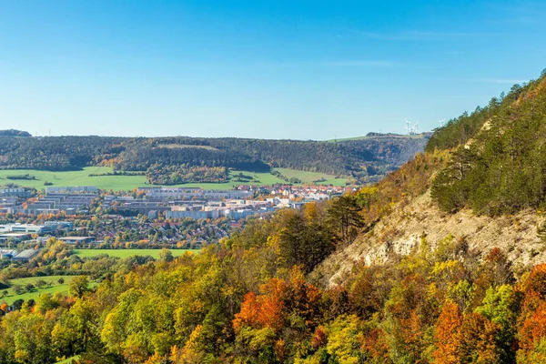 Kleine Herfstwandeling Door Het Landschap Van Jena Thüringen Duitsland — Stockfoto