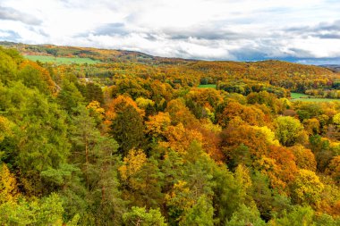 Bad Liebenstein - Thüringen - Almanya yakınlarındaki güzel park manzarasında küçük bir sonbahar yürüyüşü.