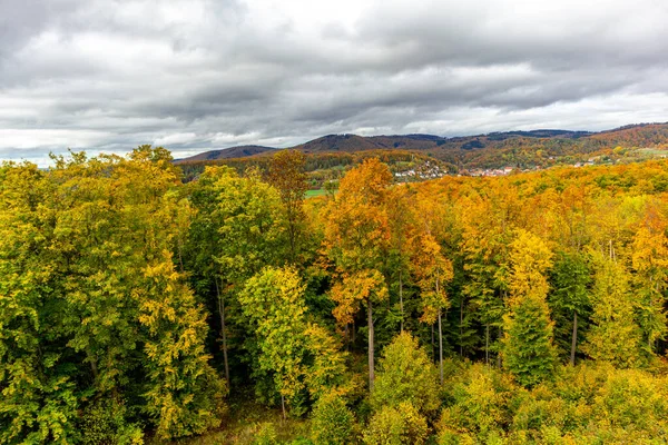 Mała Jesienna Przechadzka Pięknym Parku Pobliżu Bad Liebenstein Turyngia Niemcy — Zdjęcie stockowe