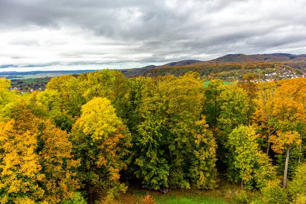 Mała Jesienna Przechadzka Pięknym Parku Pobliżu Bad Liebenstein Turyngia Niemcy — Zdjęcie stockowe