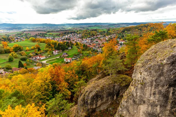 Kleine Herfstwandeling Door Het Prachtige Parklandschap Bij Bad Liebenstein Thüringen — Stockfoto