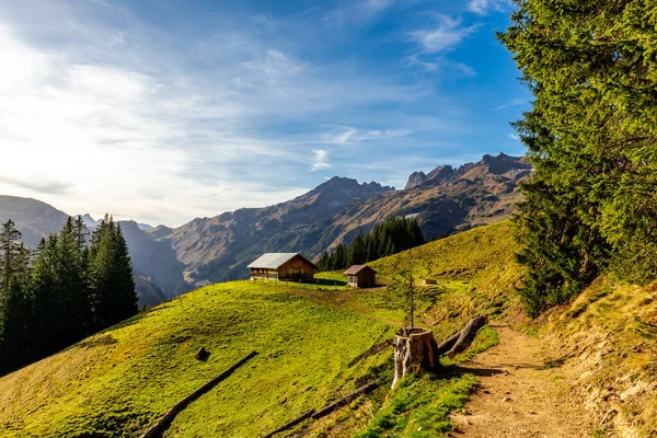 在德国巴伐利亚Oberstdorf附近的Allgu小秋徒步穿越美丽的风景 — 图库照片
